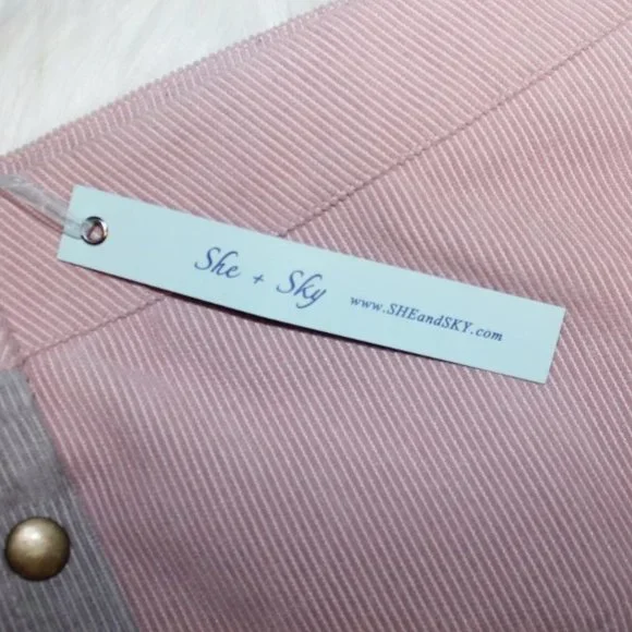 NWT She & Sky Corduroy Color Block Skirt - Picture 6 of 7